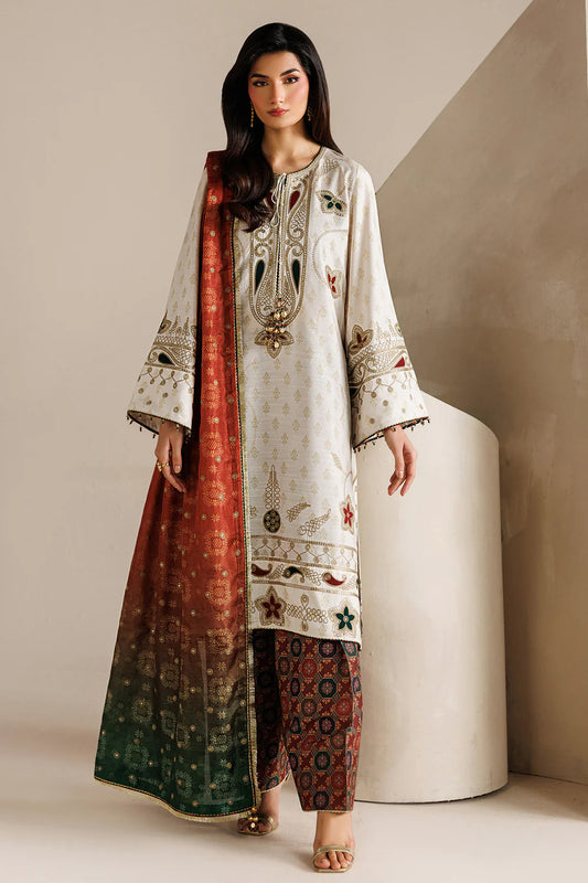 EMBROIDERED RAW SILK UR-7085